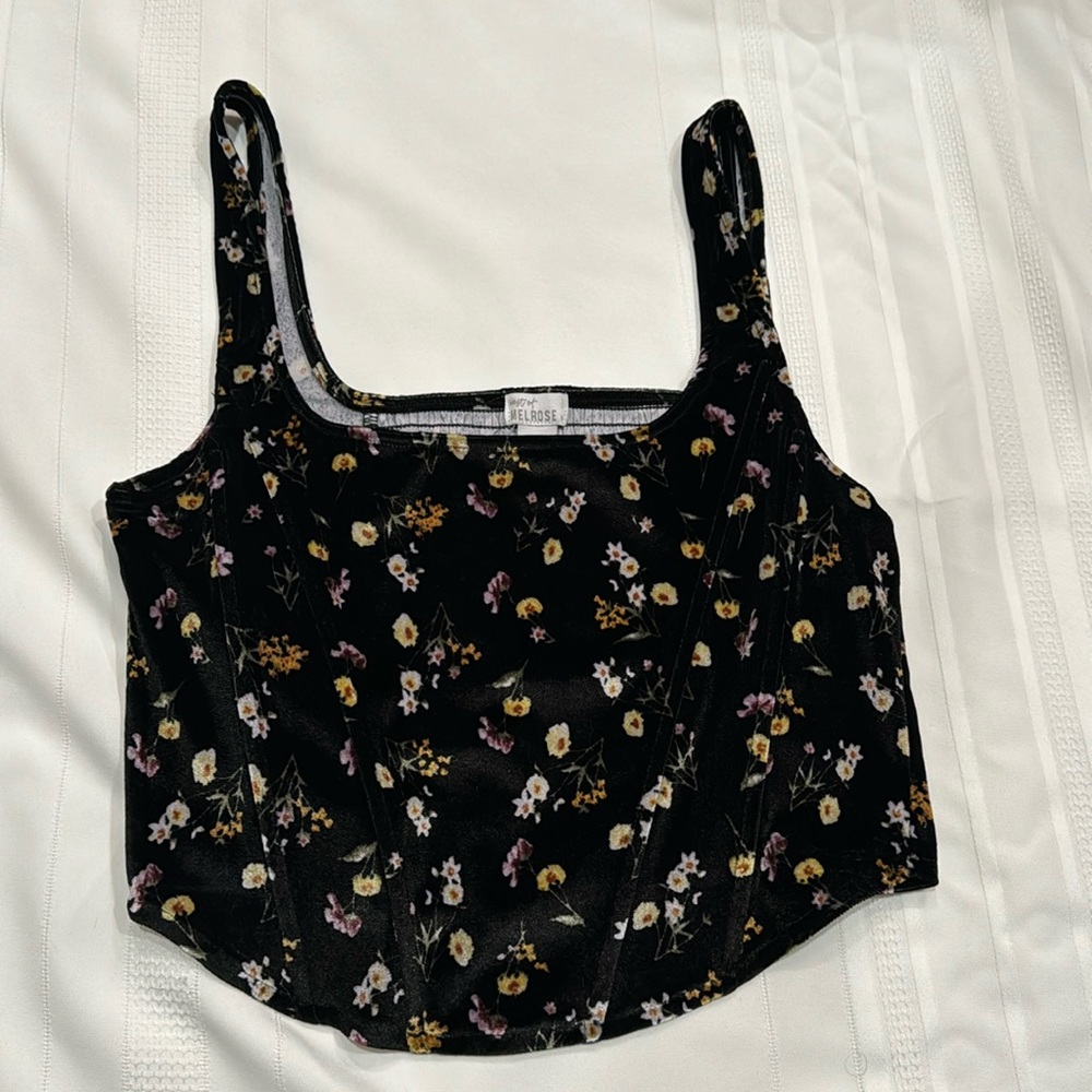 Cropped Floral Tank Top